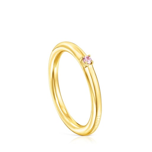 Ring Ring Mix aus Vermeil-Silber mit rosafarbenem Saphir