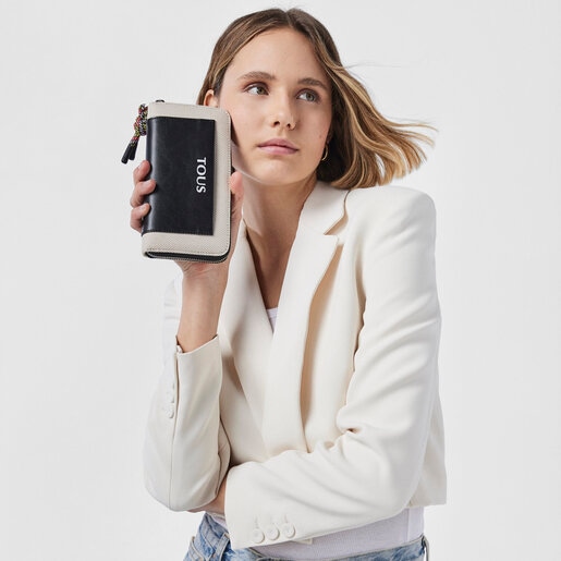 ארנק TOUS Empire Cotton בינוני בצבע בז'