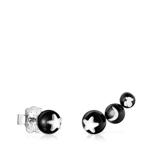 Magic Nature stud Earrings with onyx