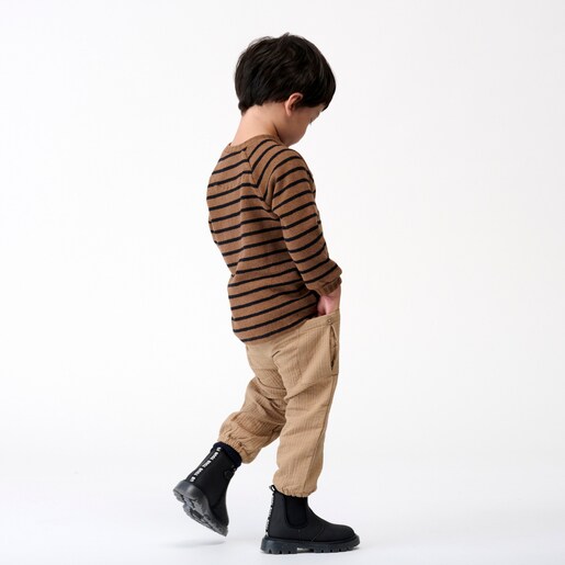 Boys outfit in Brown ecru