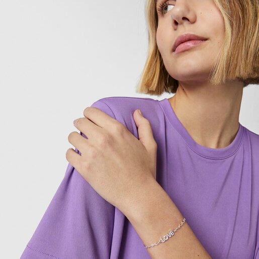 צמיד Love של TOUS Crossword בצבע לילך