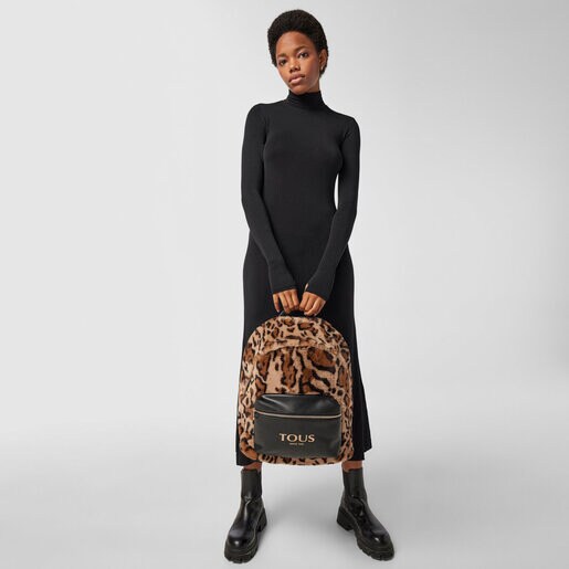 Medium beige and black Amaya Wild Backpack