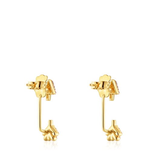 Earrings with 18kt gold plating over silver and rhodolites TOUS Flechazo