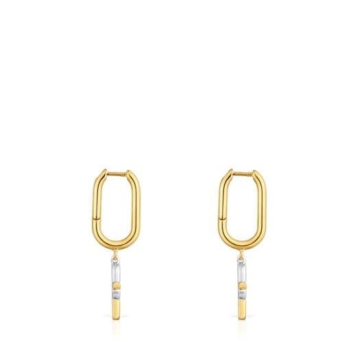 Short two-tone Hoop earrings TOUS MANIFESTO