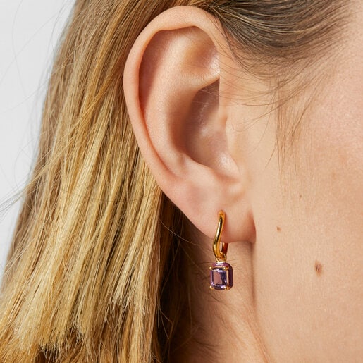 Boucle d’oreille TOUS Vibrant Colors avec améthyste et émail coloré