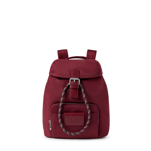 Small burgundy Empire Soft Chain Backpack