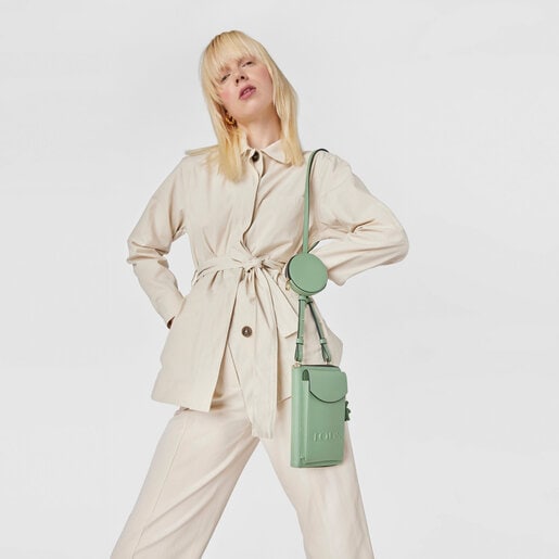Pochette de téléphone portable à bandoulière avec portefeuille TOUS La Rue kaki