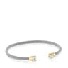 Steel, 14kt gold and lab-grown diamonds Bangle TOUS Mesh LGD
