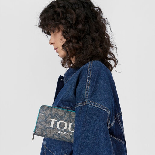 ארנק Kaos Legacy בינוני בצבעי שחור וטורקיז