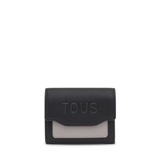 Black and gray Audree Card wallet Saffiano