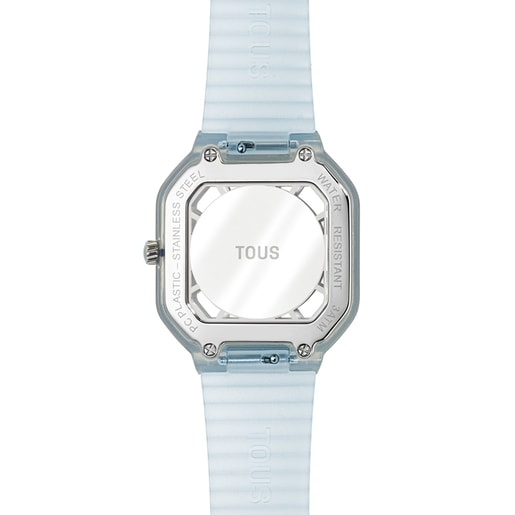 Sky-blue-colored steel Analogue watch with zirconias Gleam Fresh