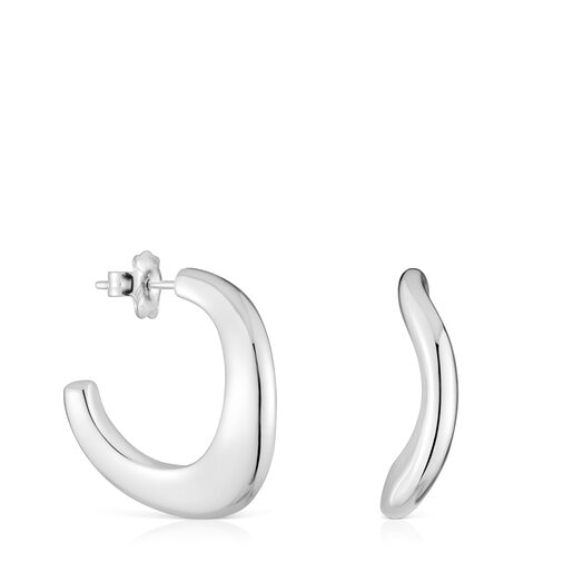 Boucles d’oreilles anneaux ovales en argent Galia Basics