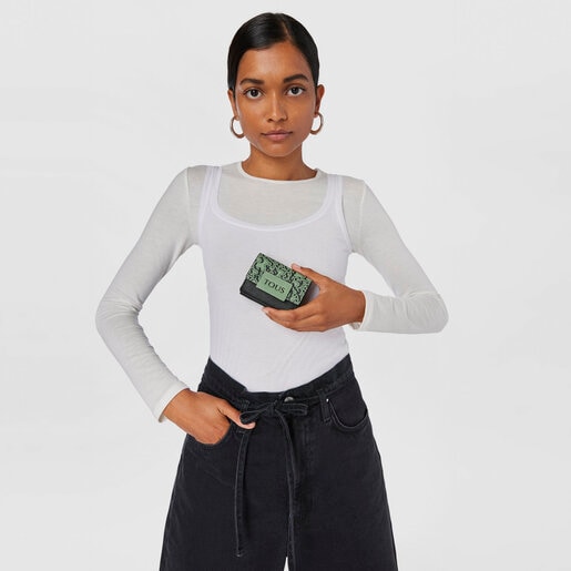 カーキのフラップ式コインパース TOUS Kaos Mini Evolution