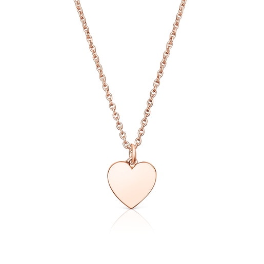 שרשרת ורמייל ורוד בשילוב תליון לב שקוף עם פנינים