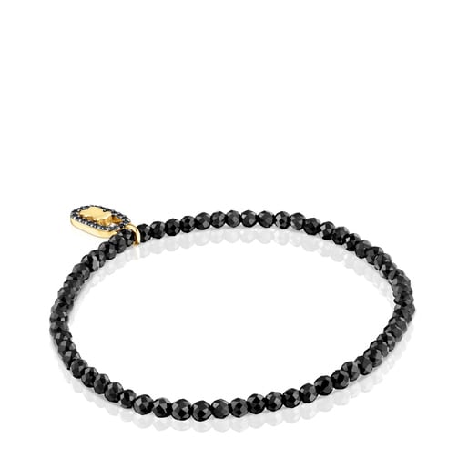 Pulsera elástica con espinelas y baño de oro 18 kt sobre plata Camille