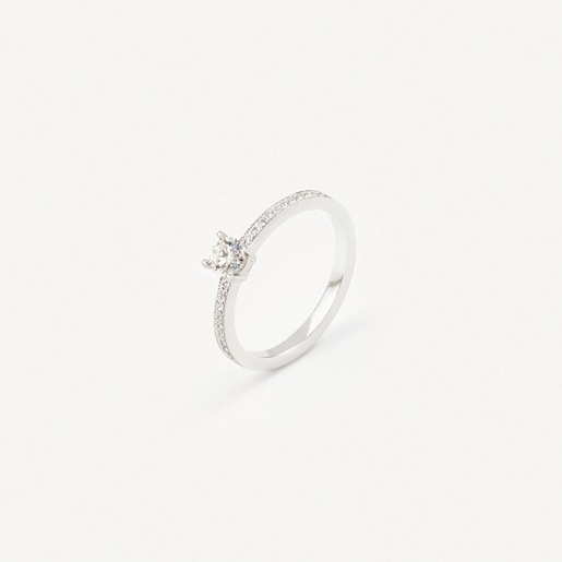 Solitario de oro blanco con diamante TOUS ATELIER