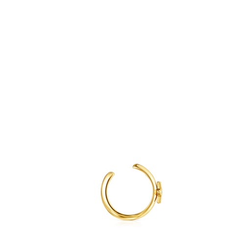 Earcuff con placcatura in oro 18 kt su argento e stella di diamanti Nocturne