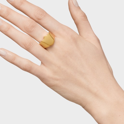 Tulip Signet ring with 18 kt gold plating over silver Sweet Dolls
