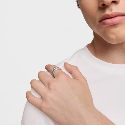 5 mm silver Ring TOUS Man