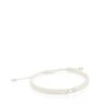 Pulsera oso de plata y nylon blanco TOUS Motivos
