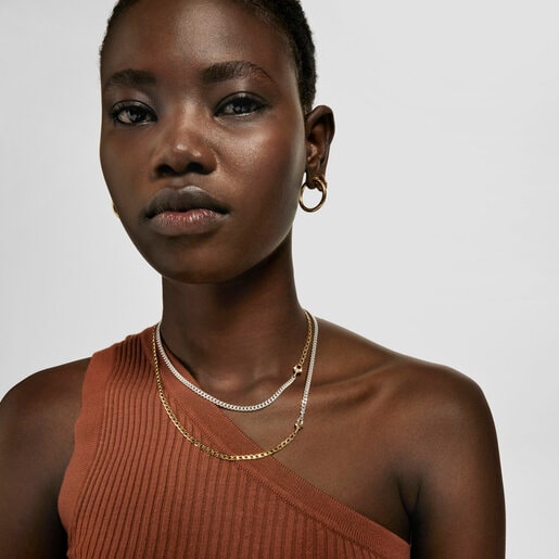 TOUS MANIFESTO curb chain Choker with 18kt gold plating over silver