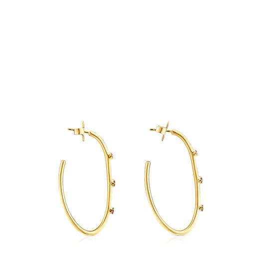 Silver vermeil Magic Nature hoop Earrings with gemstones | TOUS