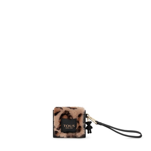 Portefeuille Amaya Wild petit beige et noir