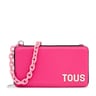 Fuchsia-colored Hanging wallet with cellphone case TOUS Carol