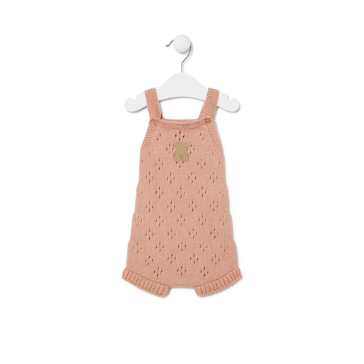 Knitted baby romper in Tricot pink