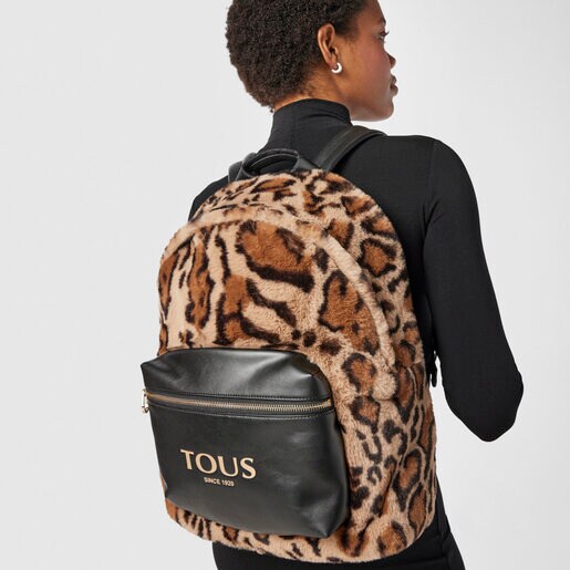 Medium beige and black Amaya Wild Backpack