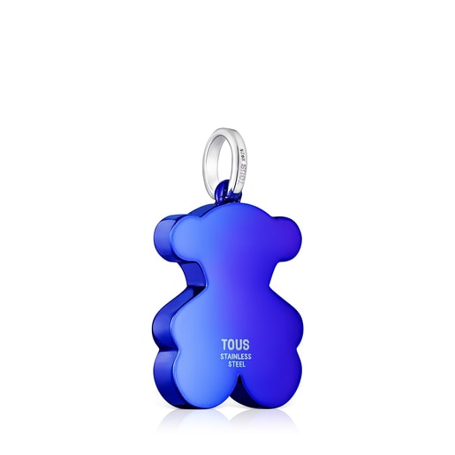 Pendentif ourson en acier bleu moyen Sweet Dolls