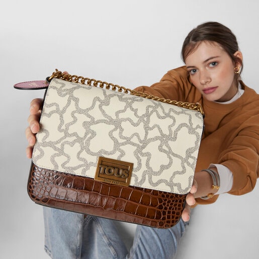 ショルダーバッグ  Kaos Legacy  Kaos柄  M  ベージュ・ブラウン