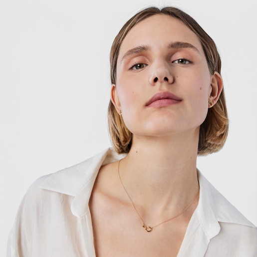 TOUS Hav earrings in gold with tsavorite gems