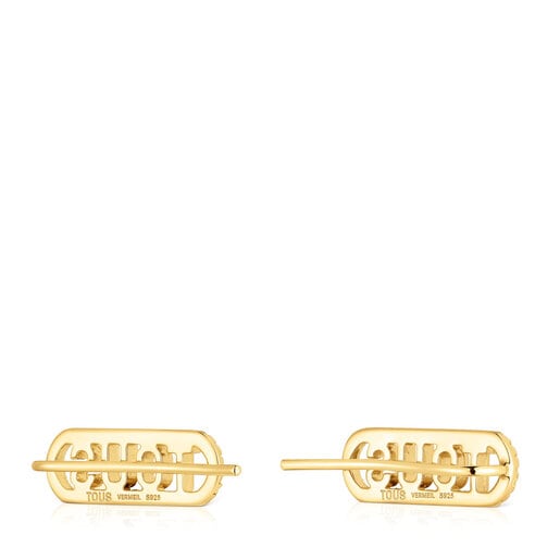 Silver vermeil Climber earrings with diamonds Logo