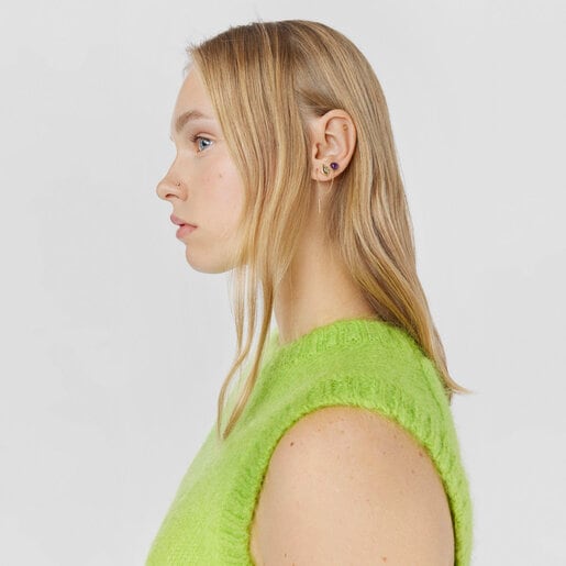 Gold-colored IP steel and garnet and peridot St. Tropez Nose piercing