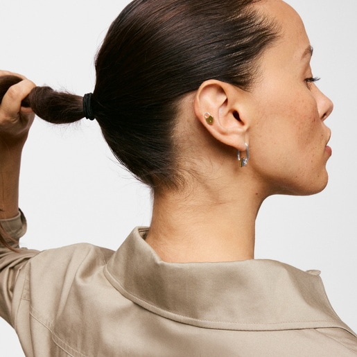Two-tone Hoop earrings with bear motif TOUS 1950