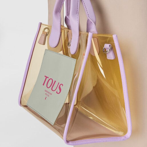 Mittelgroße transparente Shopping-Tasche Amaya Vinyl in Bunt