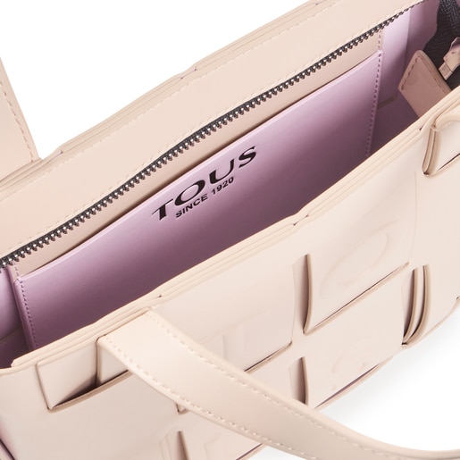 Středně velká crossbody kabelka TOUS Damas v béžové a lila barvě