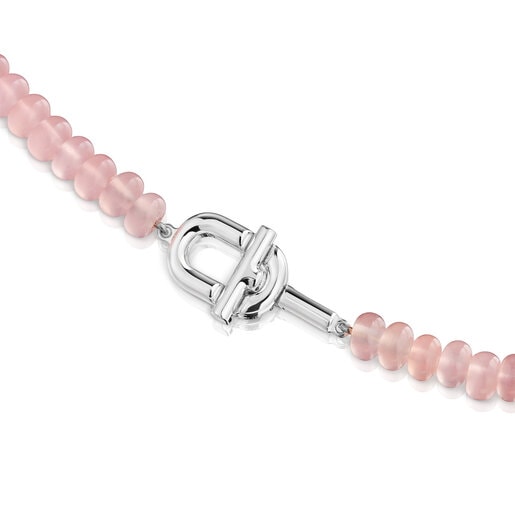 Silver Necklace with treated pink chalcedony TOUS MANIFESTO | TOUS