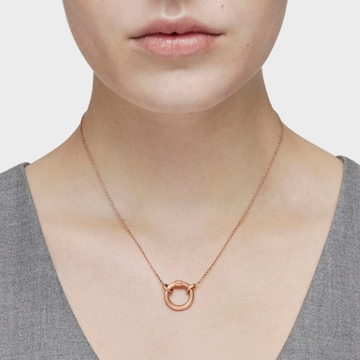 Rose Vermeil Silver TOUS Hold Necklace 1,6cm.