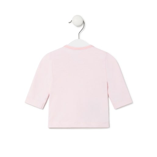 Camiseta de bebé cruzada lisa rosa