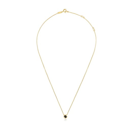 عِقد قصير من الفضة المطلية بالذهب عيار 18 قيراطًا والمرصعة بالإسبنيل الأسود من تشكيلة TOUS Line