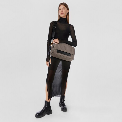 תיק צד TOUS Empire Padded גדול בצבע חאקי