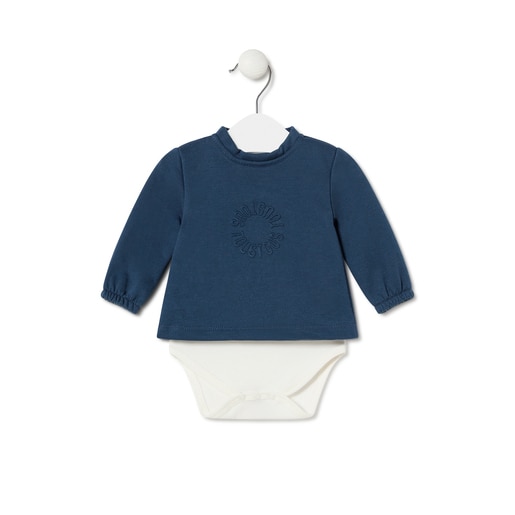 Baby bodysuit with t-shirt in Trend navy