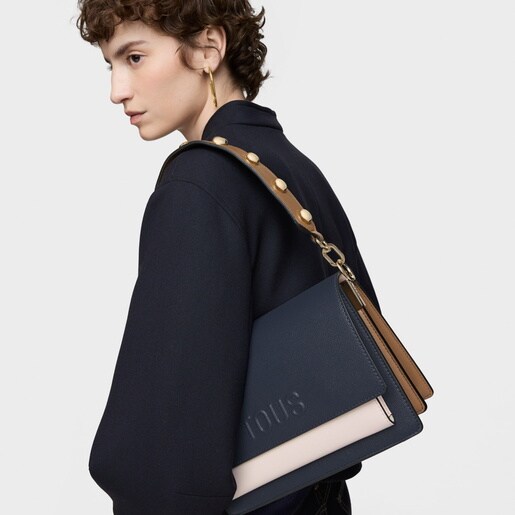 Medium blue and pink Crossbody bag Audree Saffiano