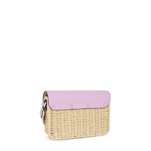 Mauve raffia TOUS Legacy Summer Crossbody bag