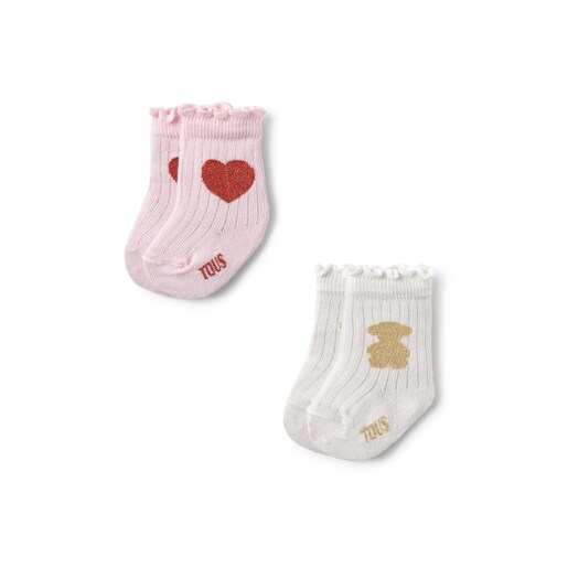 Pack of 2 pairs of baby socks in SSocks pink