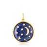 Pendentif disque lune Magic Nature grand en lapis-lazuli