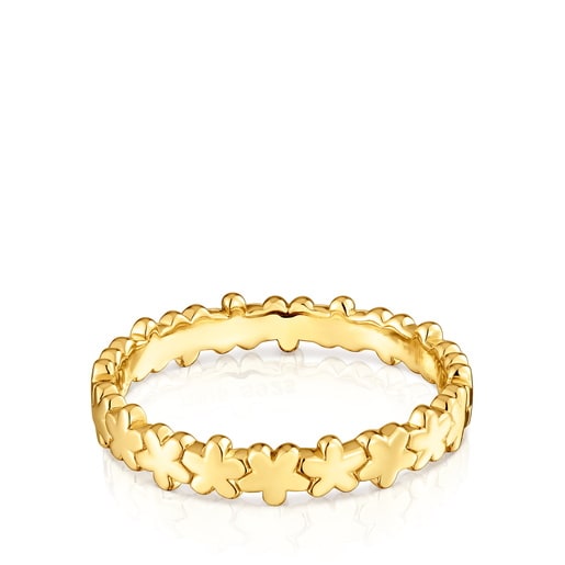 خاتم على شكل زهرة من الفضة المطلية بالذهب عيار 18 قيراطًا من تشكيلة TOUS Motifs