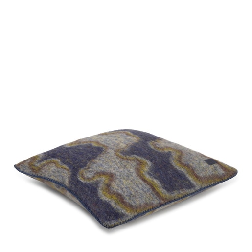 Navy blue and taupe Cushion TOUS Bear Waves